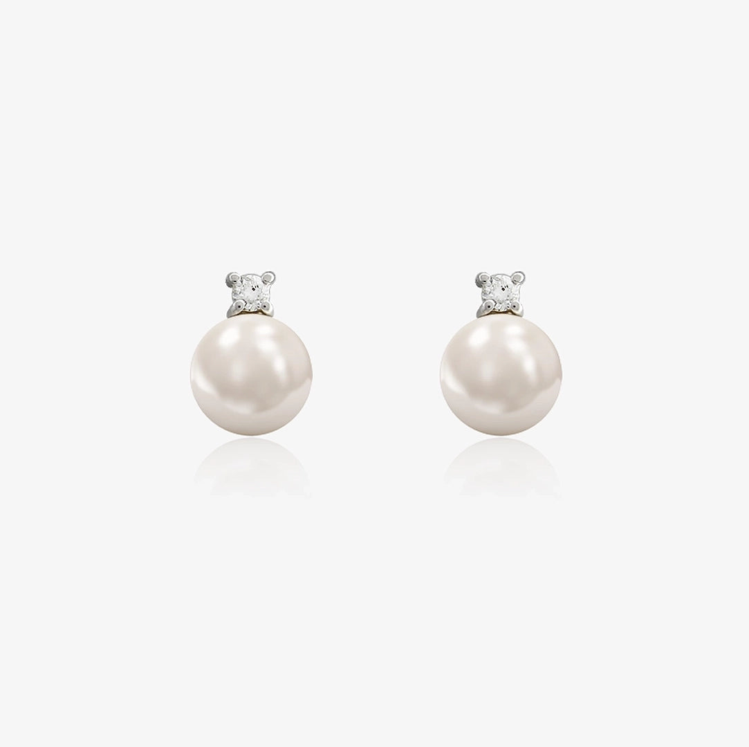 Pendientes Perla y Diamantes