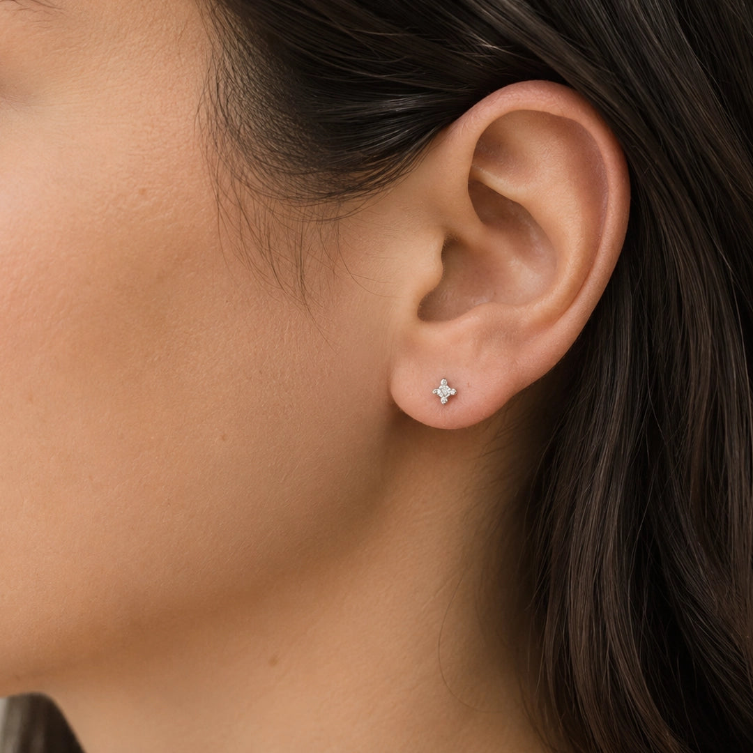 Diamond Stud Earrings 4 Prongs