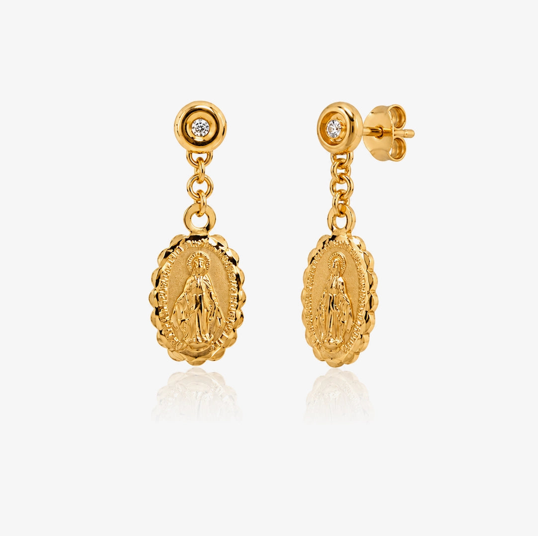 Pendientes V.Milagrosa con diamante