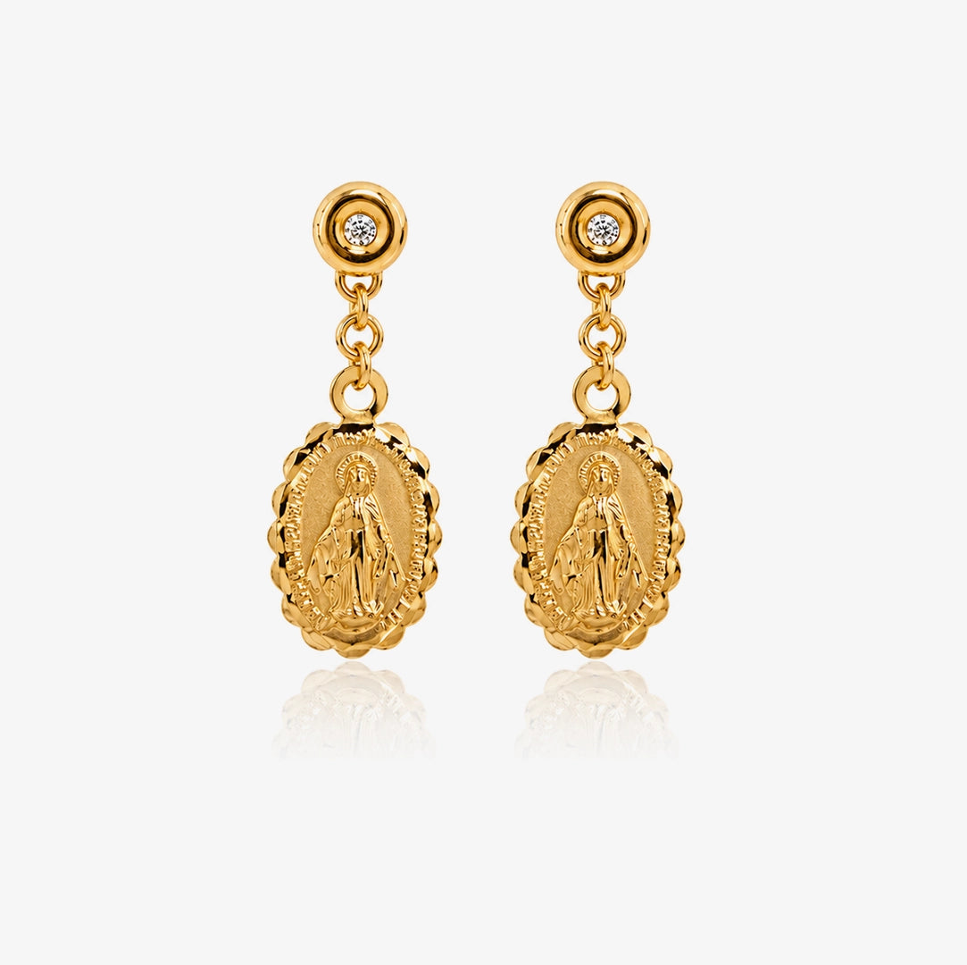 Pendientes V.Milagrosa con diamante