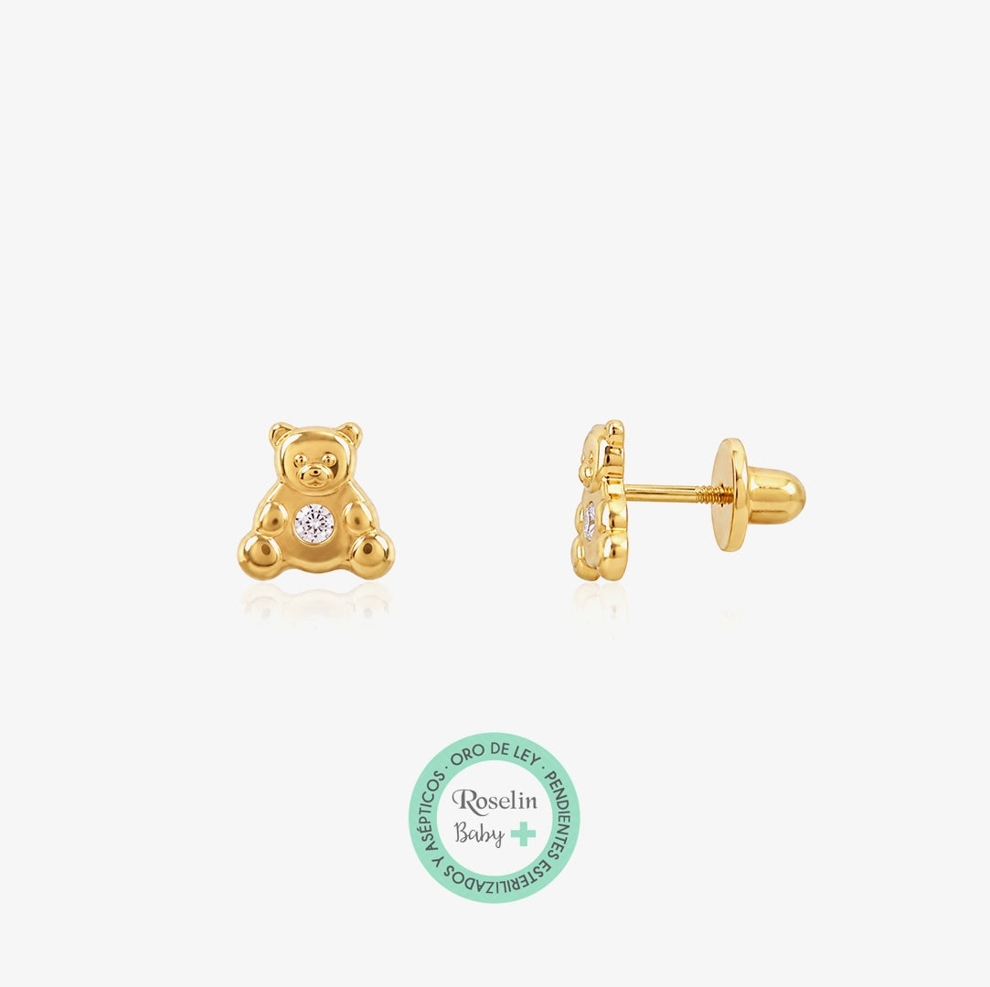 Baby+ Bear and Zirconia Earrings