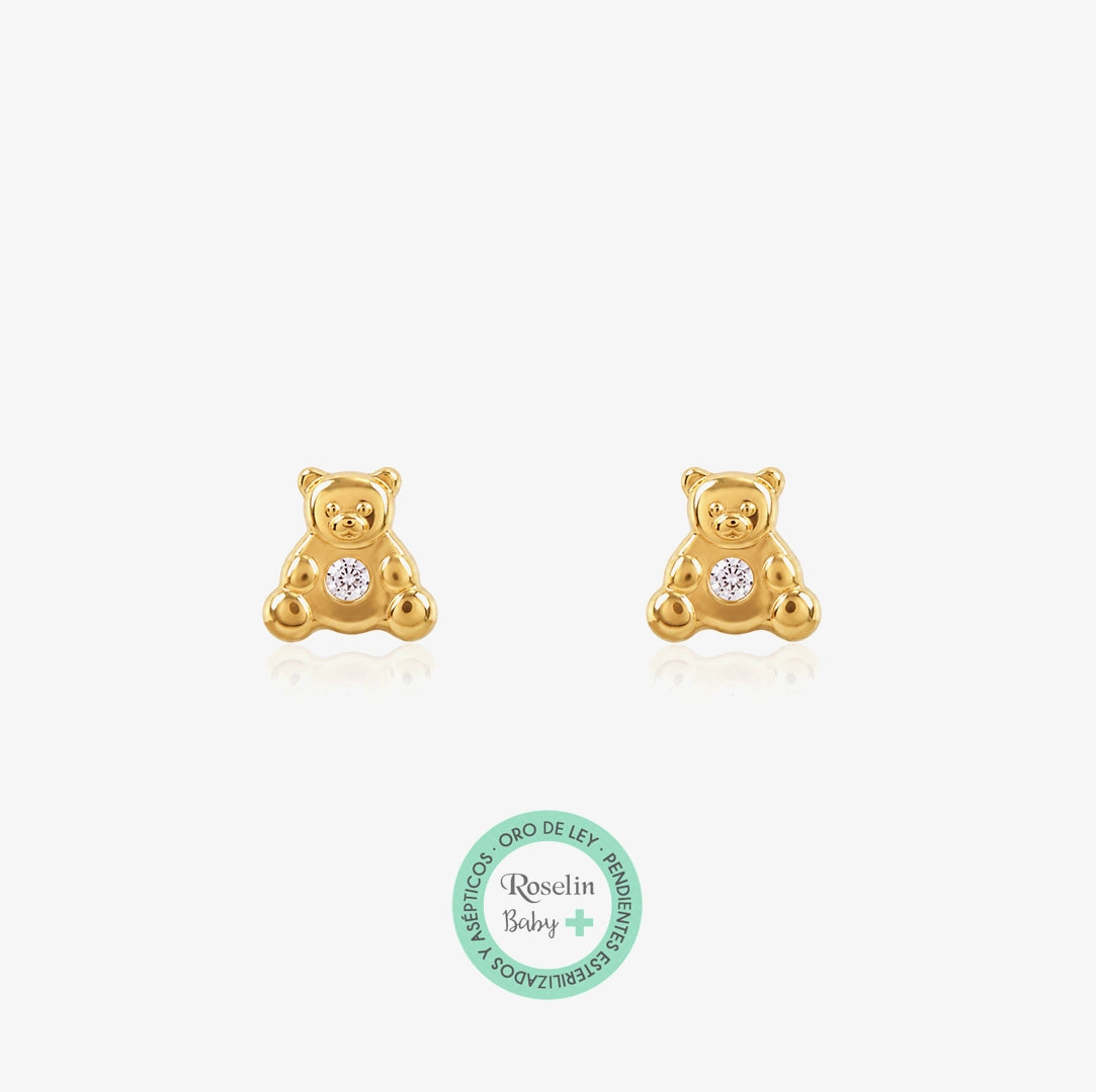 Baby+ Bear and Zirconia Earrings