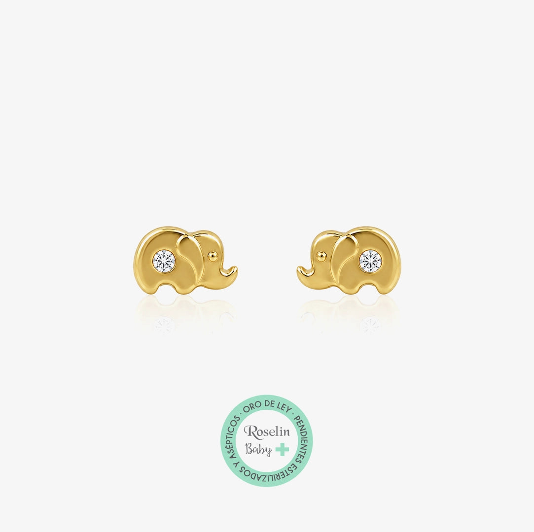 Pendientes Baby+ Elefante y circonitas