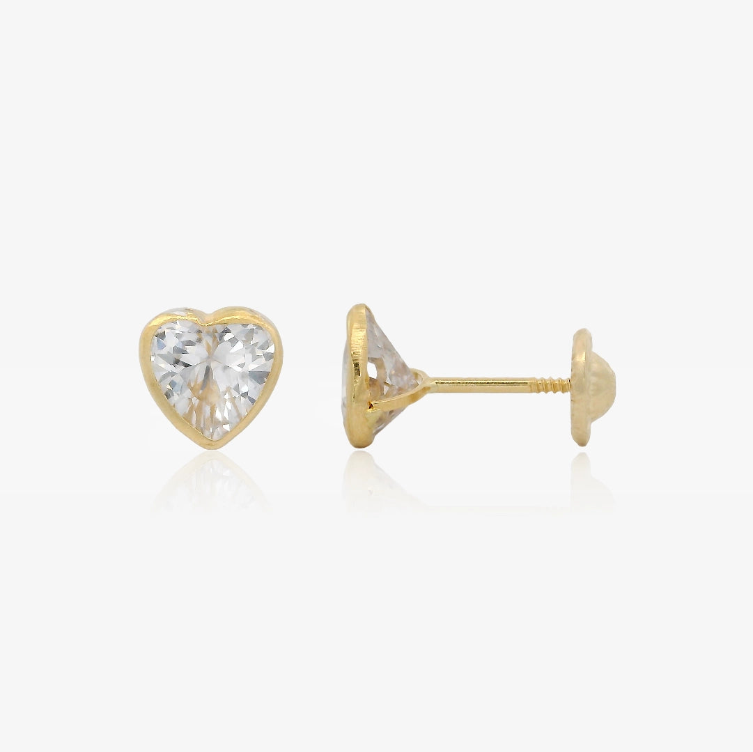 Beveled Heart Earrings