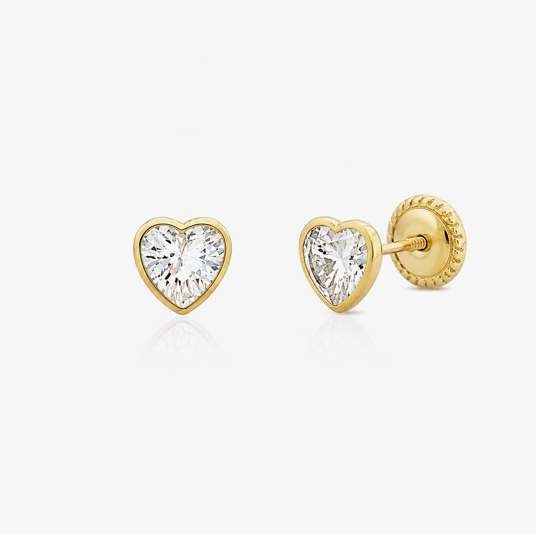 Beveled Heart Earrings