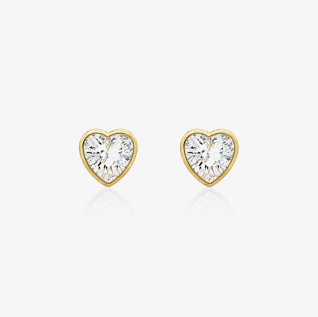 Beveled Heart Earrings