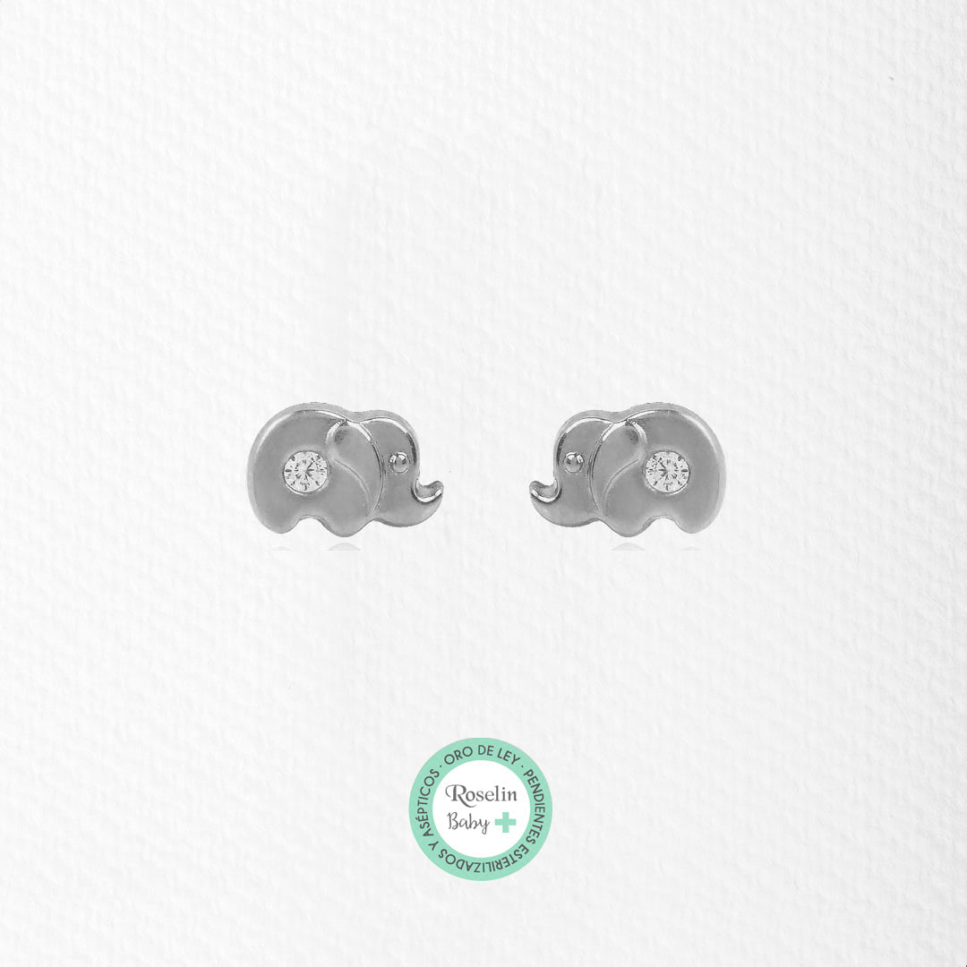 Baby+ Elephant and Zirconia Earrings