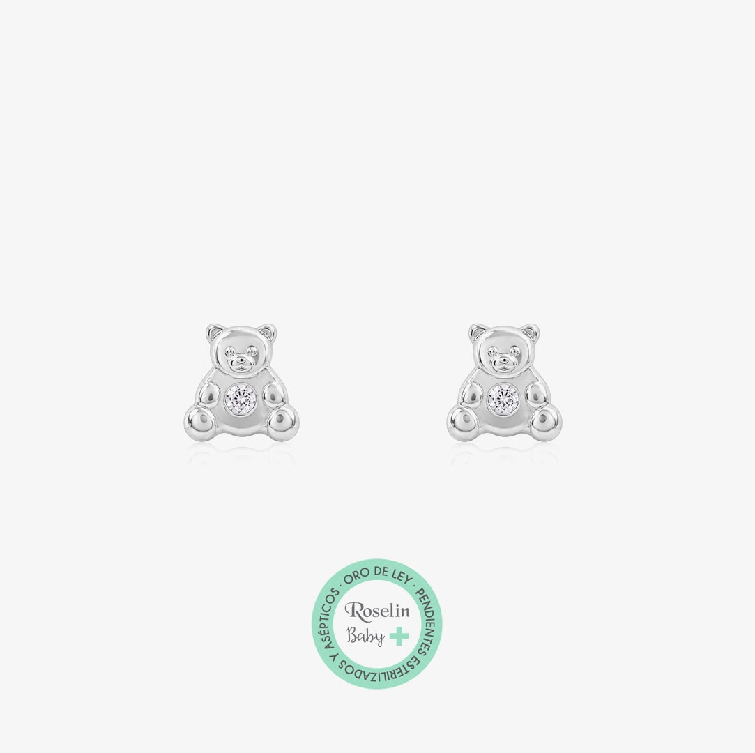 Baby+ Bear and Zirconia Earrings