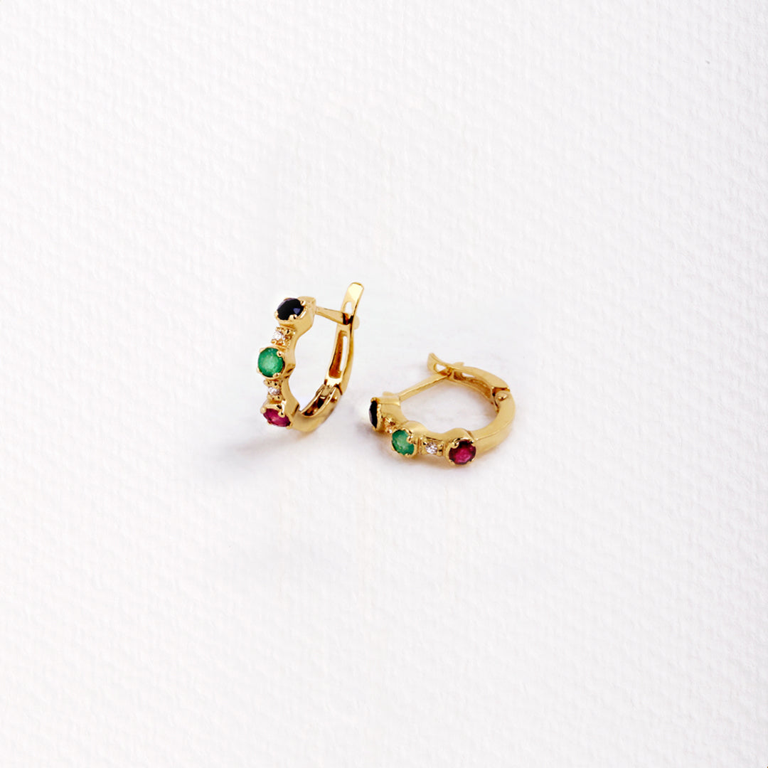 Tricolor crossbow earrings