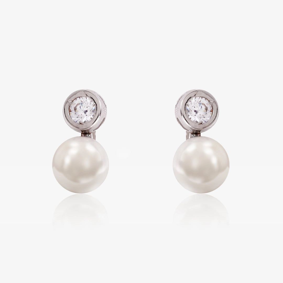 Pearl Chaton Stud Earrings