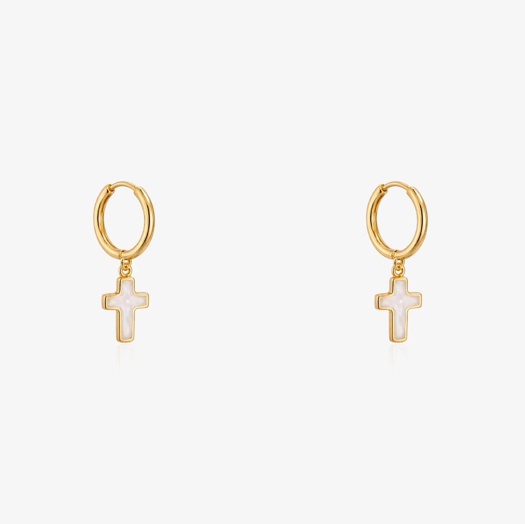 Pendientes Aro Nacar Cruz