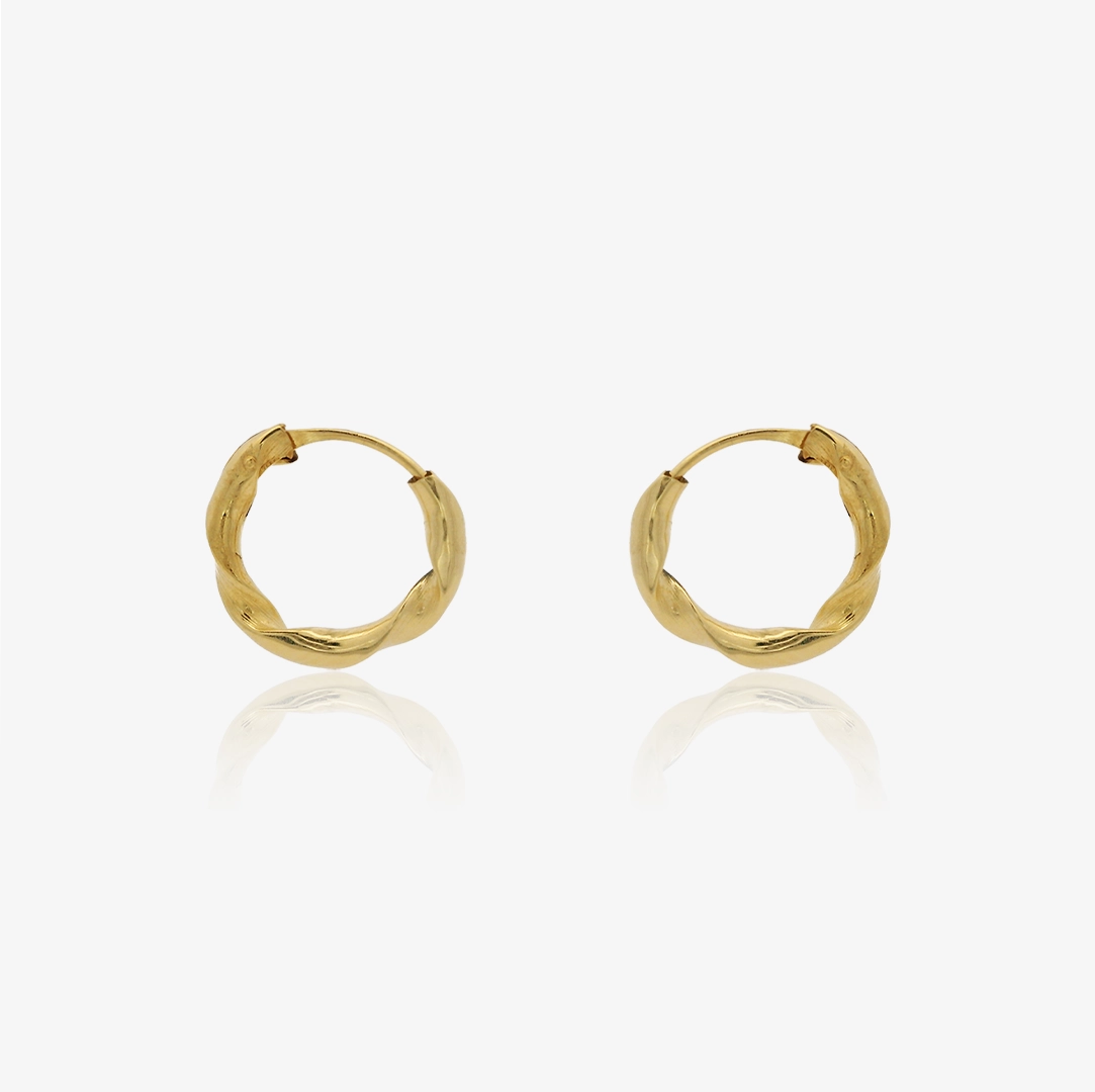 Half-Round Turned Hoop Earrings 2mm