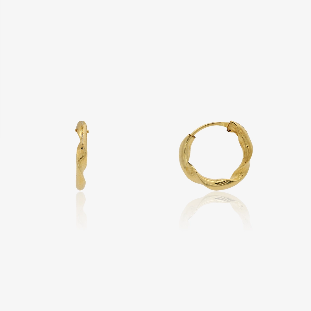 Half-Round Turned Hoop Earrings 2mm