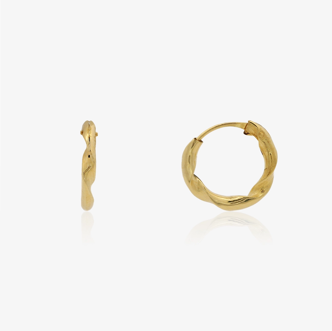 Half-Round Turned Hoop Earrings 2mm
