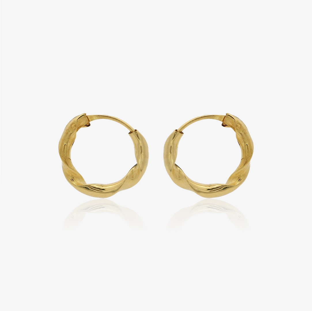 Half-Round Turned Hoop Earrings 2mm