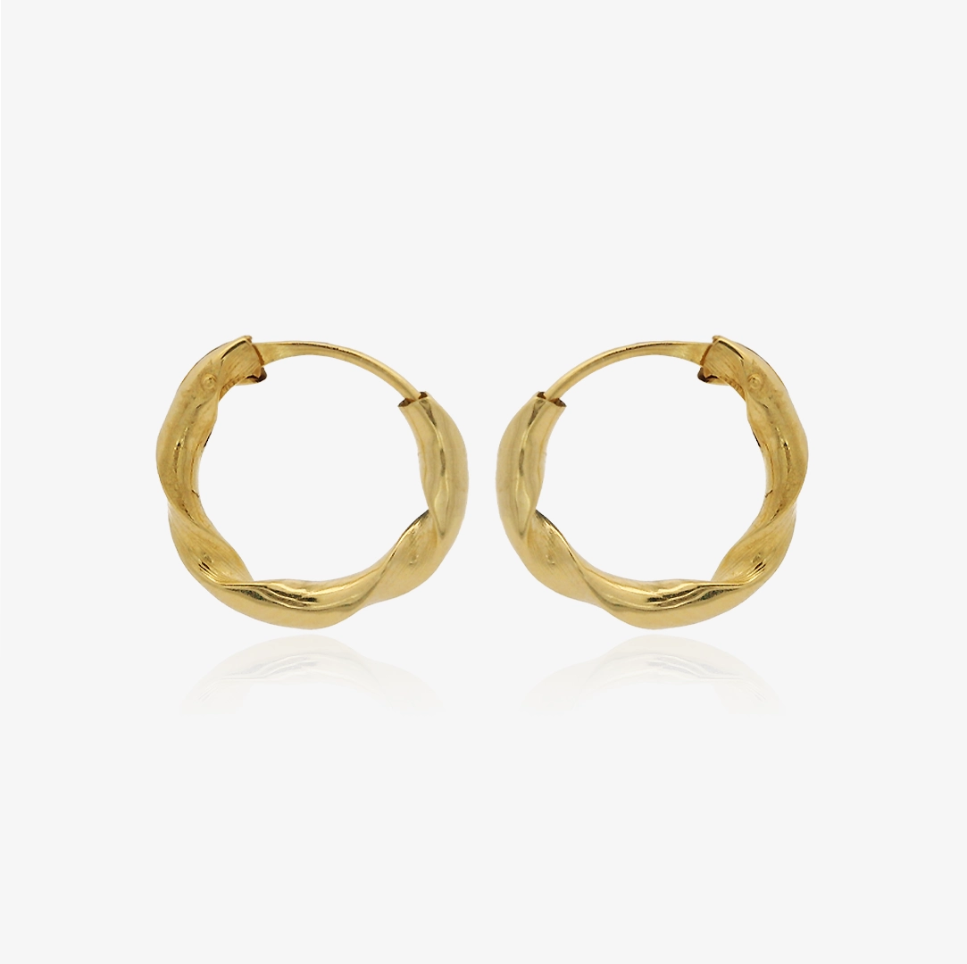 Half-Round Turned Hoop Earrings 2mm