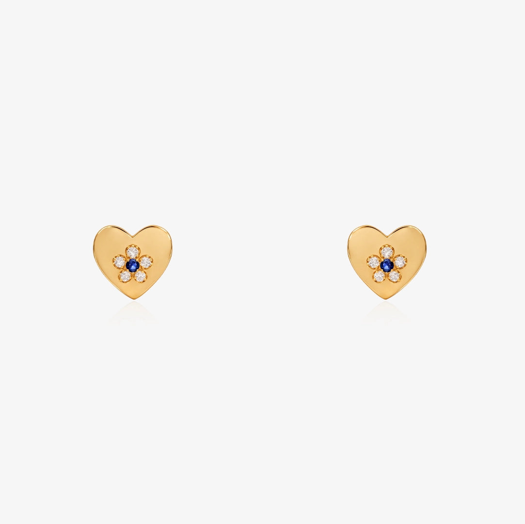 Heart flower earrings