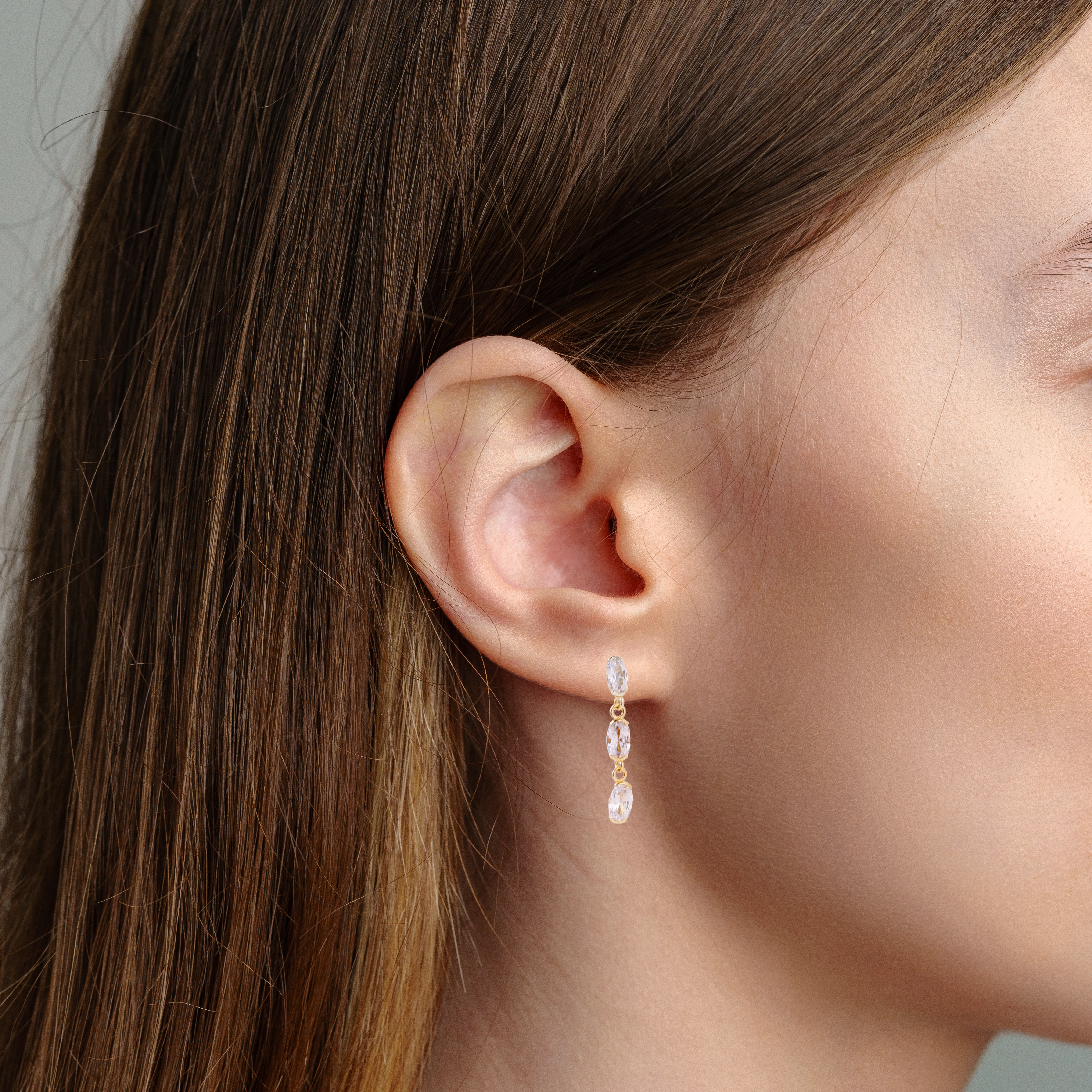 Oval Stone Earrings