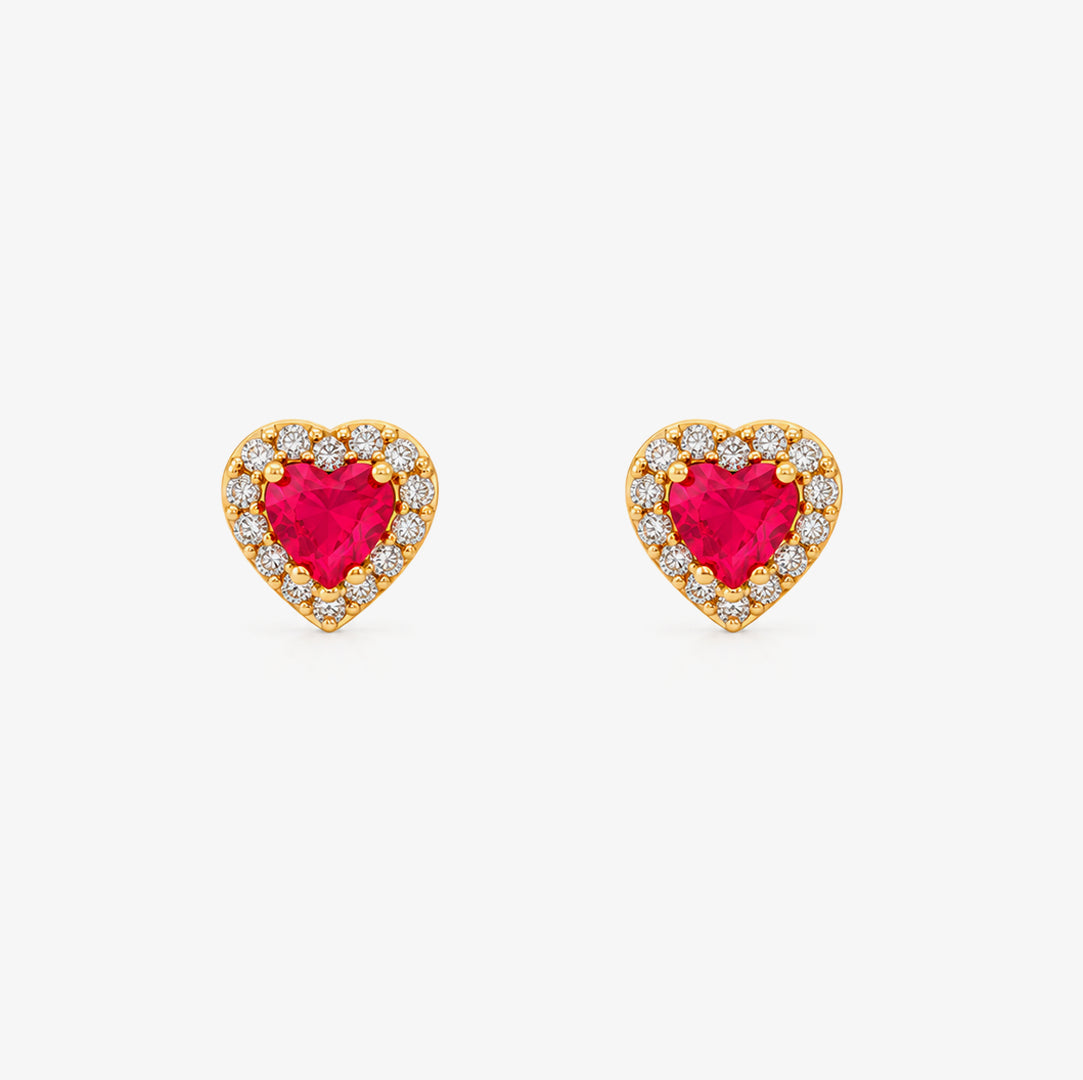 Pendientes Corazón Color