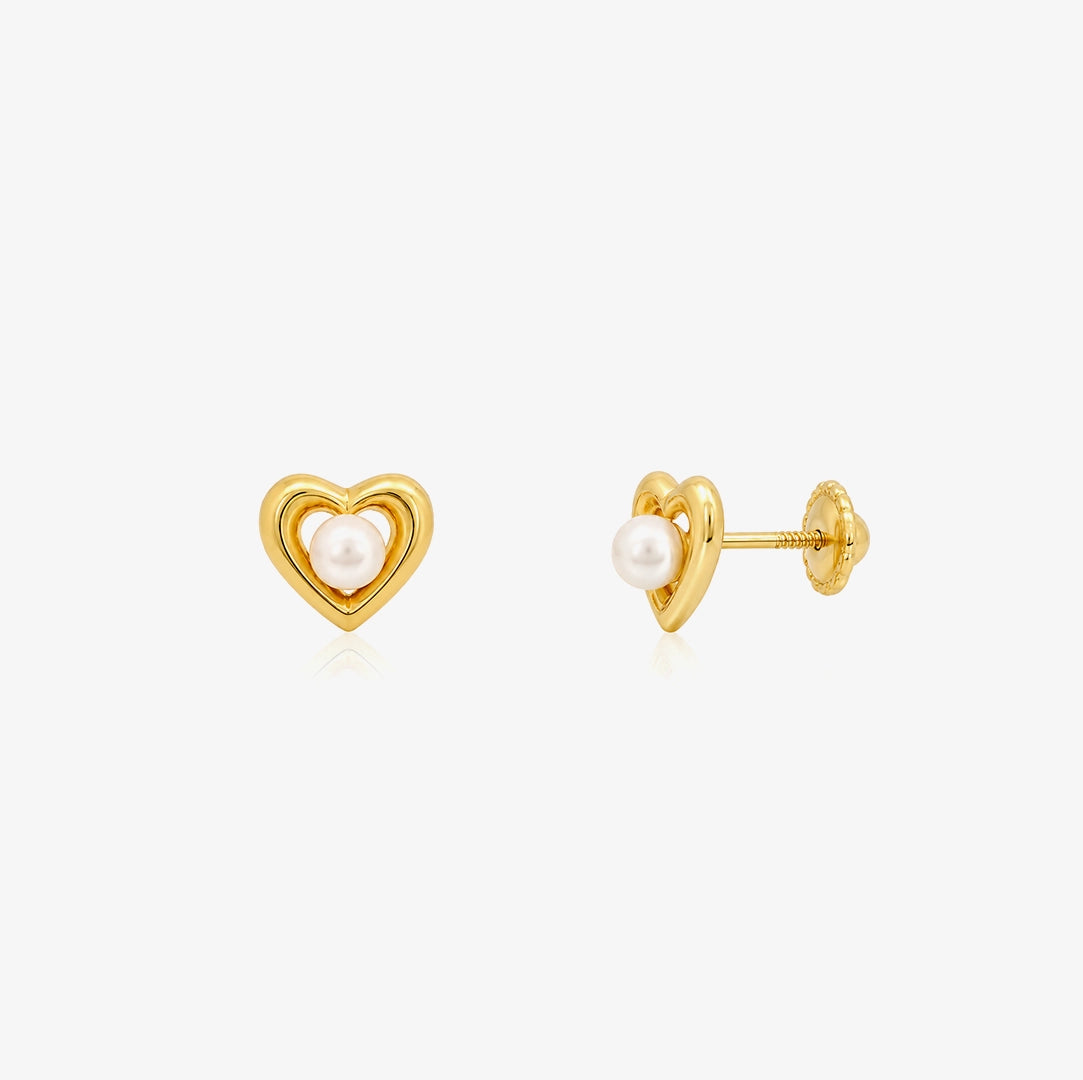 Heart Pearl Earrings