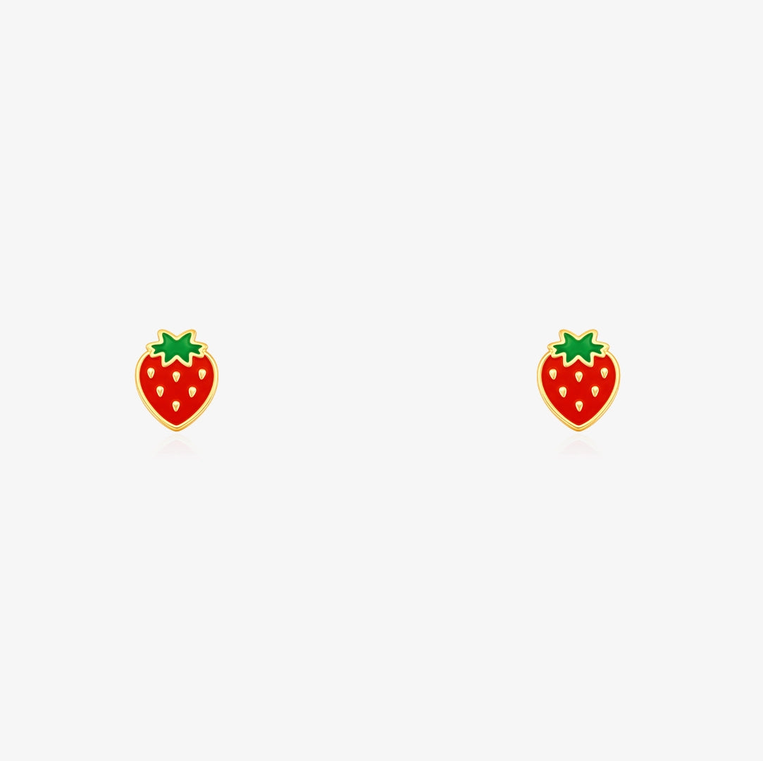 Pendientes Esmalte Fresa