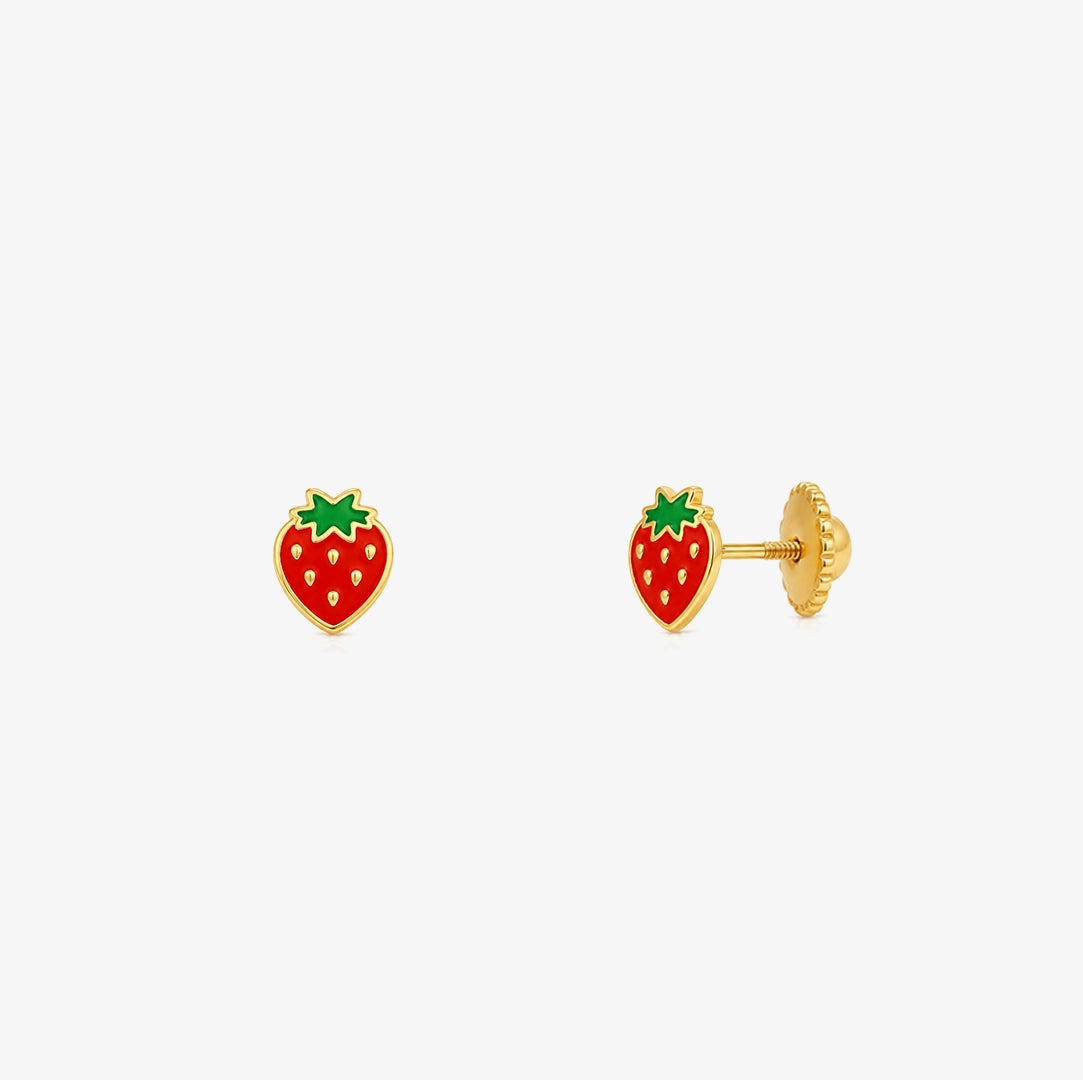 Pendientes Esmalte Fresa