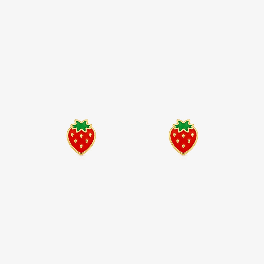 Pendientes Esmalte Fresa