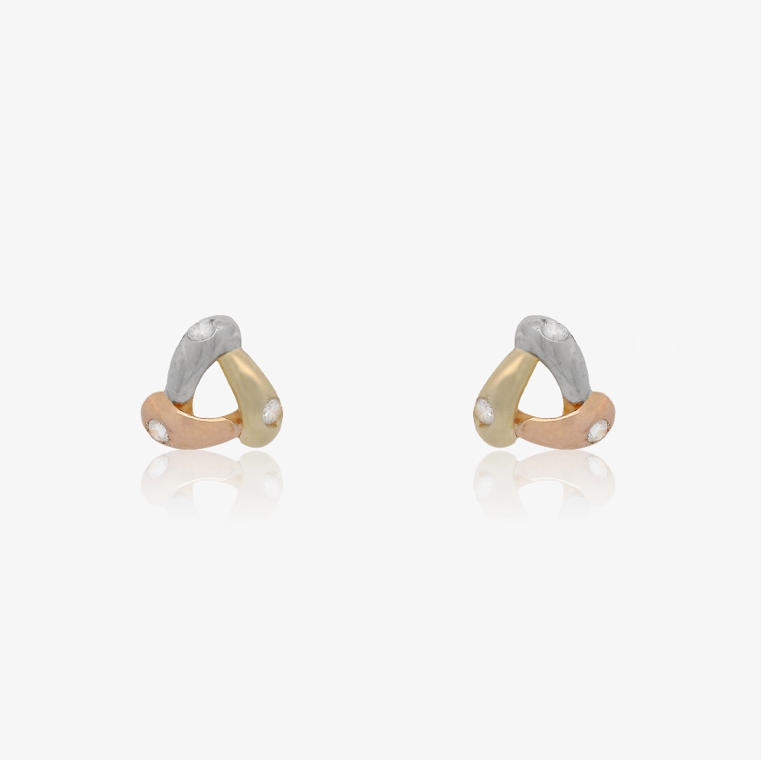 Tricolor Triangle Earrings