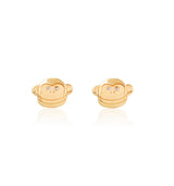 Pares Oro9 Rosca Piedras Mono Cara