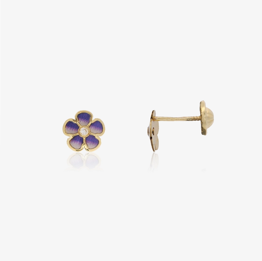 Purple Enamel Earrings
