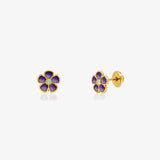 Purple Enamel Earrings