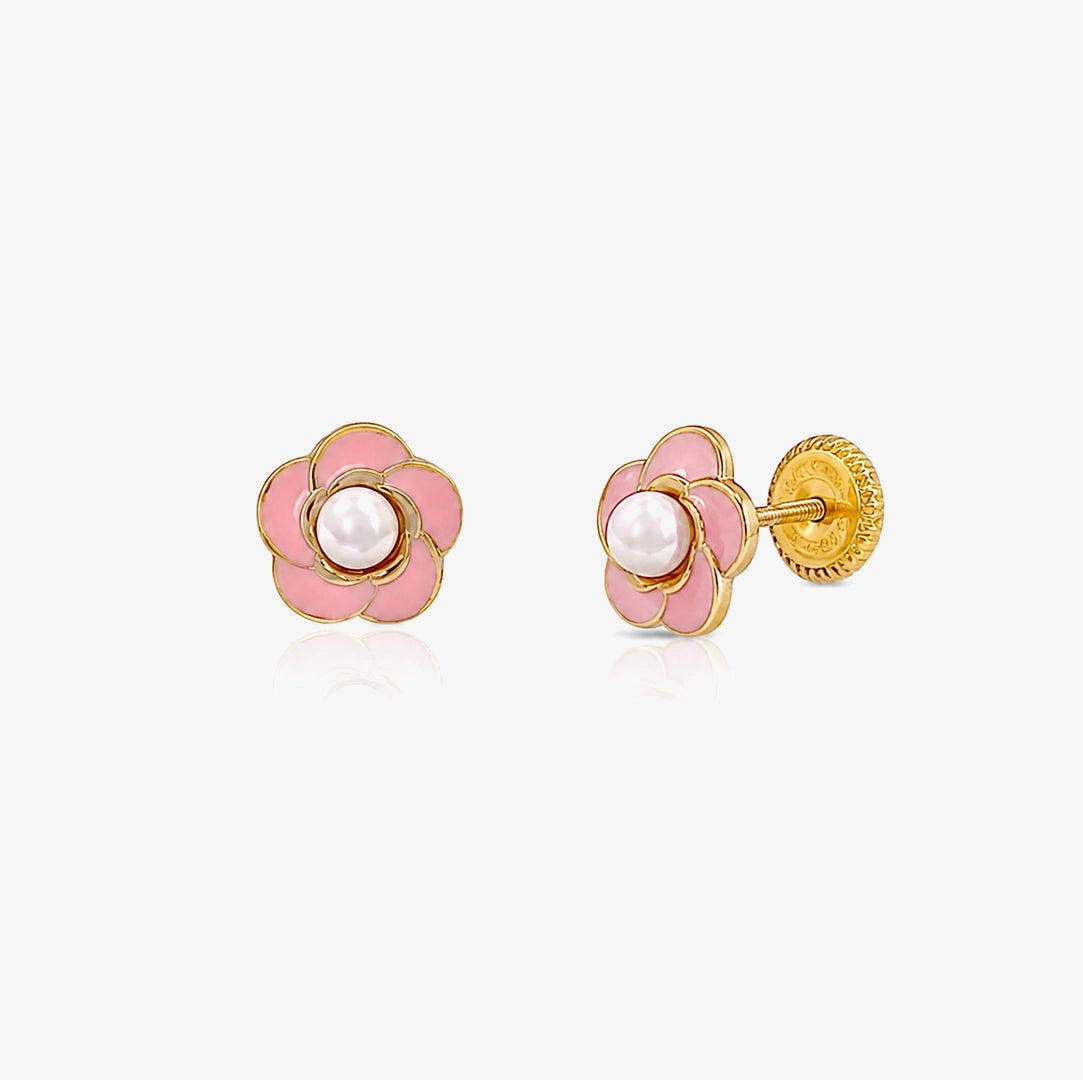 Pearl flower earrings