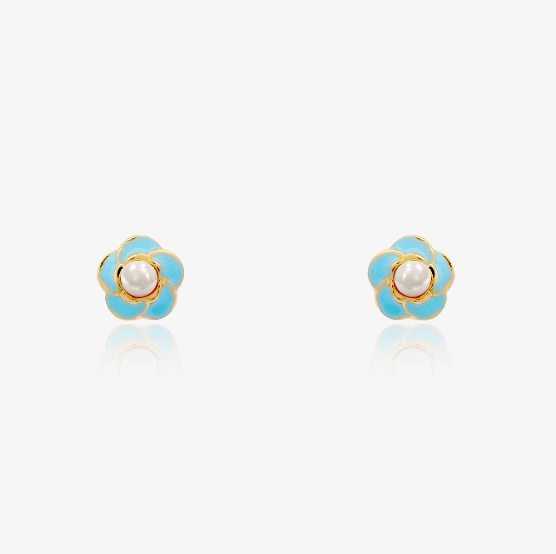 Pearl flower earrings