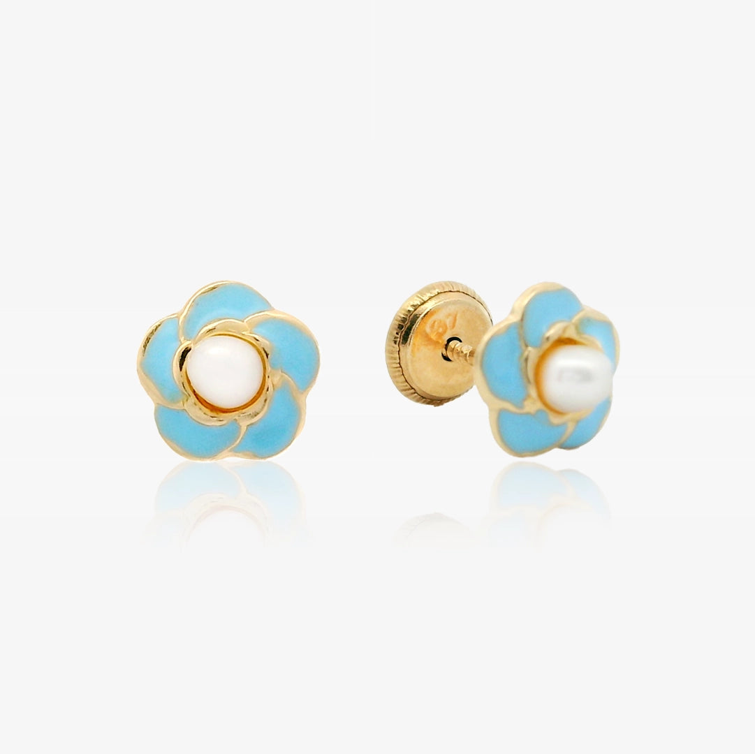 Pearl flower earrings