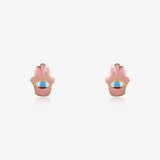 Hand Eye Enamel Earrings
