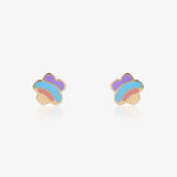 Rainbow flower earrings