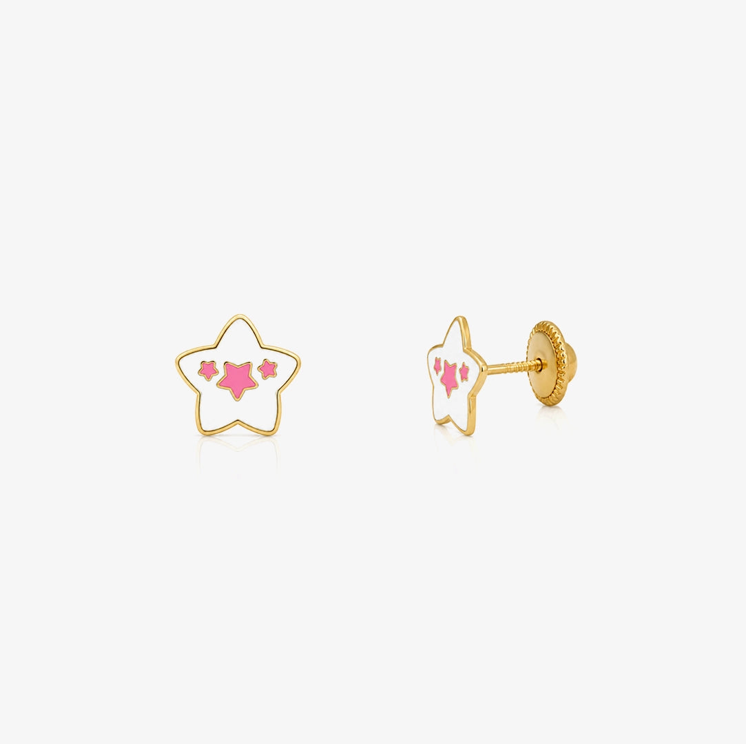 Enamel Star Earrings