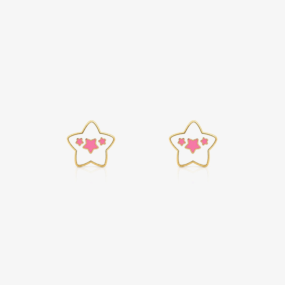 Enamel Star Earrings