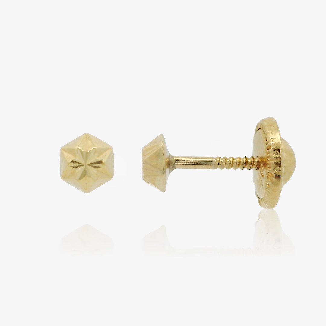 Carved Hexagon Earrings