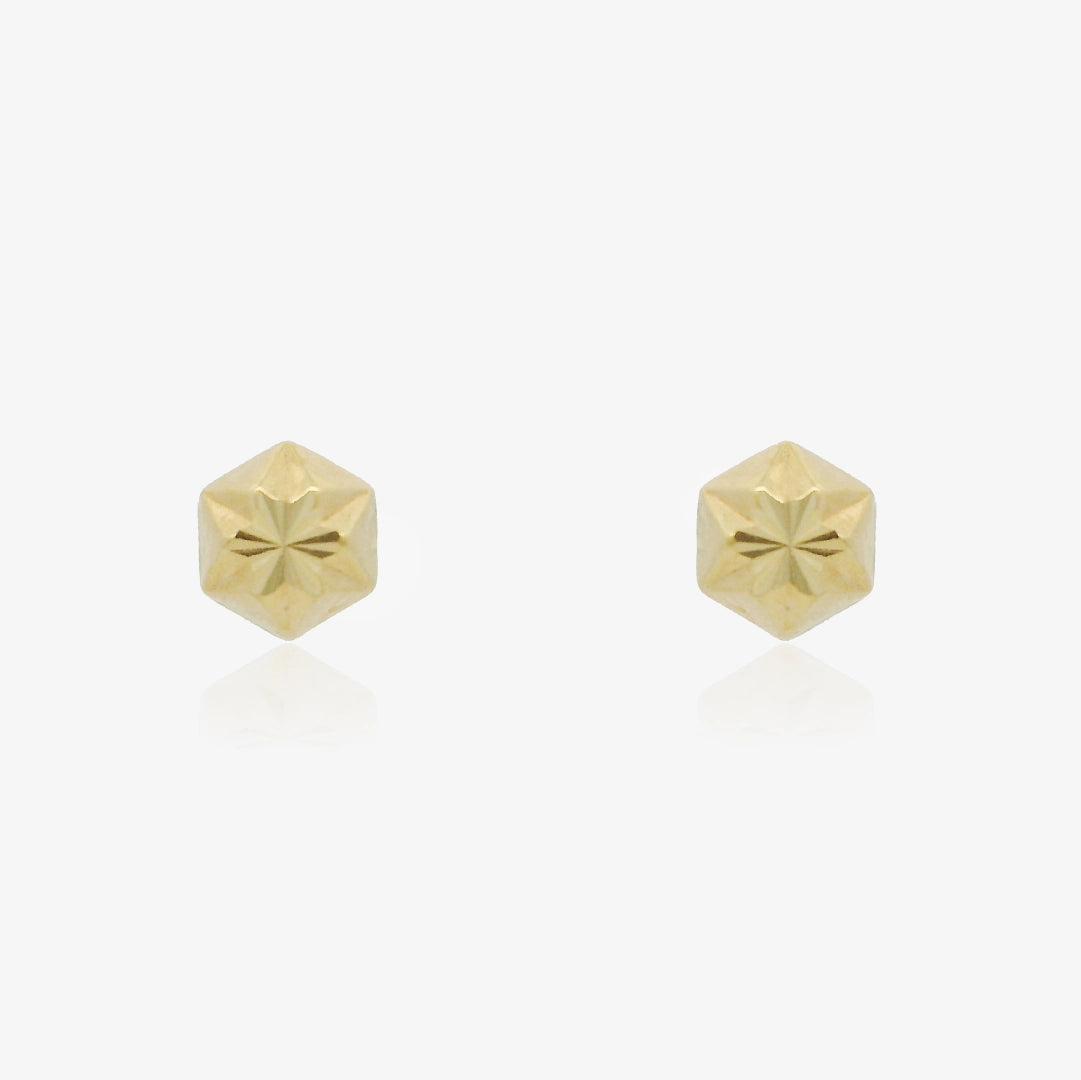 Carved Hexagon Earrings