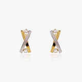 Two-tone X earrings