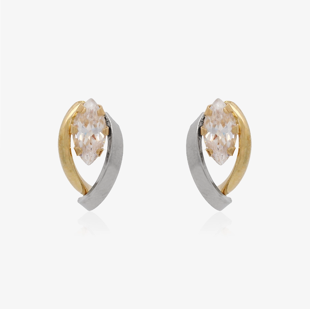 Bicolor leaf earrings