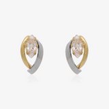 Bicolor leaf earrings