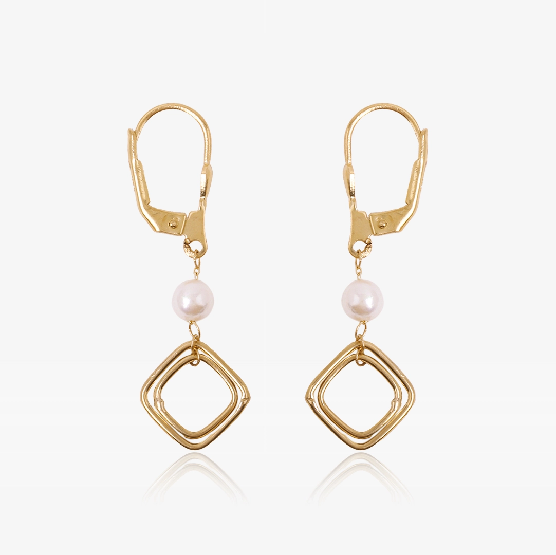 Long pearl earrings