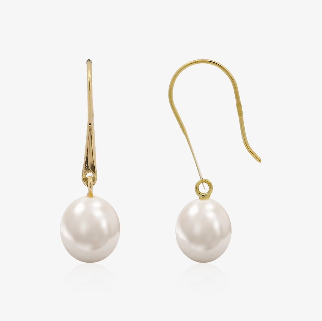 Hook Drop Pearl Earrings