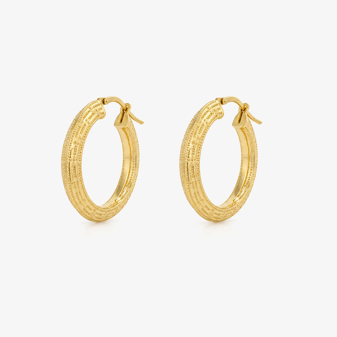Greca 4mm Hoop Earrings