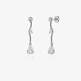 Pendientes largos chatón y lágrima