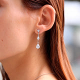 Pendientes largos chatón y lágrima