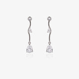 Pendientes largos chatón y lágrima