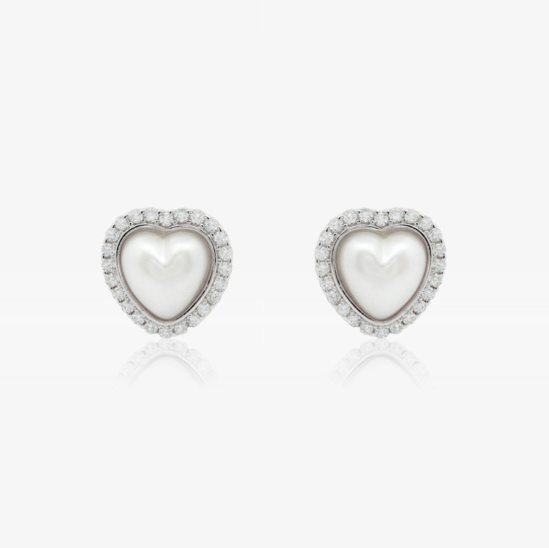 Heart Pearl Earrings